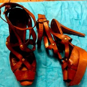 ALDO, HIGH HEEL, PLATFORM, LEATHER, SANDAL